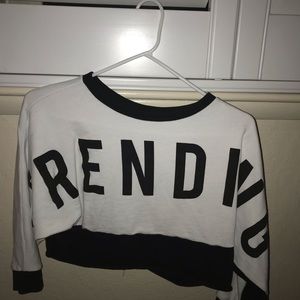 White and black trending crop top